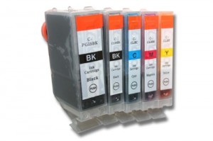 5 cartucce compatibili con  CANON PGI-5BK CLI-8BK CLI-8C CLI-8M CLI-8Y - con Chip