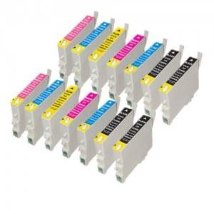 14 Cartucce di inchiostro compatibili per Epson Stylus Photo R200 R220 R300 R320 R340 RX500 RX600 RX620 RX640, 4x T0481, 2x T0482, 2x T0483, 2x T0484, 2x T0485, 2x T0486