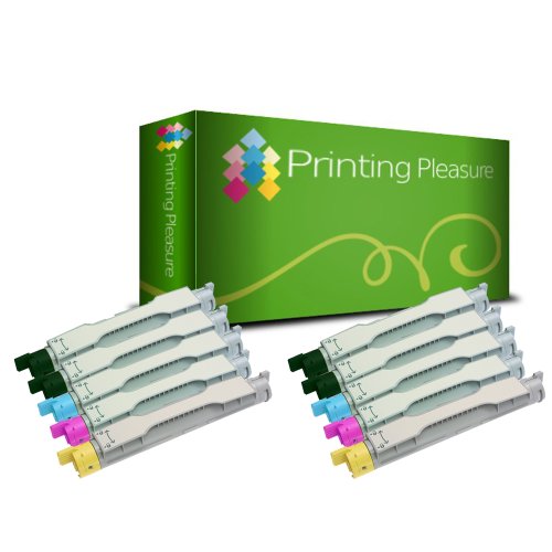 Printing Pleasure - ( NON-OEM ) - ( 2Sets + 2BK ) High Quality Cartuccia Toner C4200 Rigenerate Per Epson Stampanti AcuLaser C4200, C4200DTN
