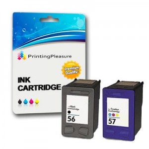 Printing Pleasure NON OEM - HP 56 HP 57 1 x Nero 1 x Colore Inchiostro Cartucce Ricostruiti Per HP PSC 1100, 1110, 1200, 1205, 1209, 1210, 1210A2L, 1210V, 1210xi, 1215, 1216, 1219, 1300, 1310, 1312, 1315, 1315s, 1317, 1350, 1350xi, 1355, 2100, 2105, 2110, 2115, 2150, 2170, 2175, 2179, 2210, 2210v, 2410, 2420, 2450, 2500, 2510