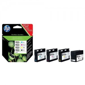 HP C2P42AE Confezione da 4 Cartucce Originali di Inchiostro, 932XL Nero, 933XL Ciano/Magenta/Giallo