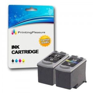 Printing Pleasure NON OEM - Canon PG-37, CL-38, 1 x Nero & 1 x Colore Inchiostro Cartucce Compatibile Per Canon Pixma iP1800, iP1900, iP2500, iP2600, MP140, MP190, MP210, MP220, MP470, MX300, MX310