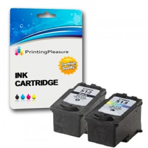 Printing Pleasure NON OEM - Canon PC-512, CL-513, 1 x Nero & 1 x Colore Inchiostro Cartucce Compatibile Per Canon Pixma iP2700, iP2702, MP240, MP250, MP252, MP260, MP270, MP272, MP280, MP282, MP330, MP480, MP490, MP492, MP495, MP499, MX320, MX330, MX340, MX350, MX410, MX420