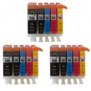 15 XL ColourDirect CLI-551XL/ PGI-550XL Compatibile Cartucce d'inchiostro per Canon Pixma MG5450 MG5550 MG6350 MG6450 MX725 MX925 IP7150 iP7250 Stampante