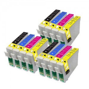 12 Cartucce di inchiostro compatibili per Epson Stylus S22 SX125 SX130 SX420W SX425W SX445W BX305F BX305FW SX230 SX235W SX445W SX435W SX430W SX438W SX440W Stampante. 3x T1281 Nero, 3x T1282 Ciano, 3x Magenta T1283, 3x T1284 Giallo