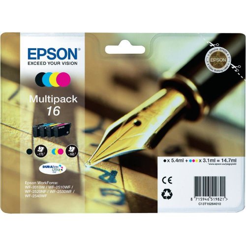 Epson C13T16264010 cartuccia d'inchiostro MultiPack 16 per Workforce WF 2010 W/2510 WF/2520 NF/2530 WF/2540 WF