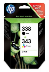 HP SD449EE 338 + 343 Combo-PACK Inkjet / getto d'inchiostro Cartuccia originale [Importato da Unione Europea]