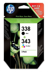 HP SD449EE 338 + 343 Combo-PACK Inkjet / getto d'inchiostro Cartuccia originale [Importato da Unione Europea]