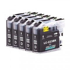 5 cartucce inchiostro compatibile per Brother LC223XL nero con chip per Brother DCP-J4120DW / MFC-J4420DW / MFC-J4620DW / MFC-J4625DW / MFC-J4425DW / MFC-J5320DW / MFC-J5620DW / MFC-J5625DW / MFC-J5720DW