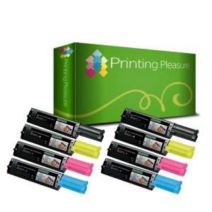 Printing Pleasure - ( NON-OEM ) - ( 2Set ) High Quality Cartuccia Toner C1100 Rigenerate Per Epson Stampanti AcuLaser C1100, C1100D, C1100DN, C1100N, CX11N, CX11NF, CX11NFC, CX11NFT