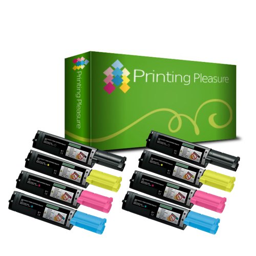 Printing Pleasure - ( NON-OEM ) - ( 2Set ) High Quality Cartuccia Toner C1100 Rigenerate Per Epson Stampanti AcuLaser C1100, C1100D, C1100DN, C1100N, CX11N, CX11NF, CX11NFC, CX11NFT