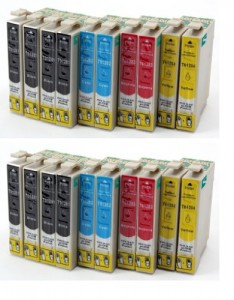 20 x compatibile Cartucce d'inchiostro Epson T1285 con CHIP (8x nero + 4x ciano + 4x magenta + 4x giallo)