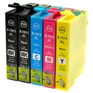 Prestige Cartridge Epson 18XL 5 Cartucce d'Inchiostro Compatibile per Stampanti Epson Expression Home Serie, Nero/Ciano/Magenta/Giallo