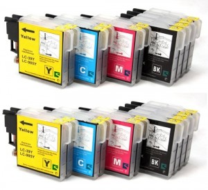 20 XL compatibile Cartucce d'inchiostro Brother LC985 LC39 (8x nero + 4x ciano + 4x magenta + 4x giallo)