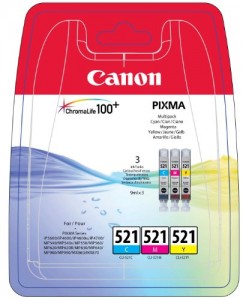 Canon CLI-521 Multipack  cartucce , colori: Magenta, Ciano, Giallo