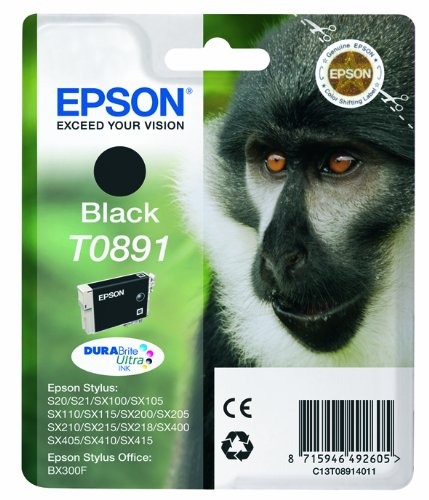 Epson Cartuccia T0891 DURABrite Ultra Ink, colore: Nero