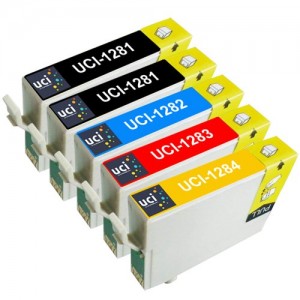 UCI 5 cartucce d'inchiostro compatibili sostituiscono Epson T1281 T1282 T1283 T1284 T1285 ( Non-Originale )