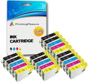 20 XL Compatibili Epson T1281-T1284 (T1285) Cartucce d'inchiostro per Stylus S22 SX125 SX130 SX235W SX420W SX425W SX435W SX438W SX445W SX445WE Office BX305F BX305FW BX305FW Plus - Nero/Ciano/Magenta/Giallo, Alta Capacità