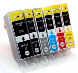 6 x compatibile Cartucce d'inchiostro CANON CLI-526 & PGI-526 - CON CHIP!